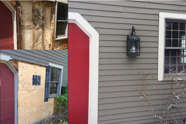 Rot repair -- before and after