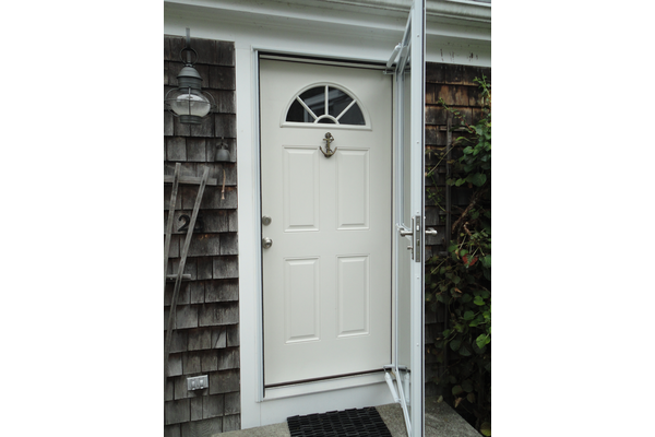 New fiberglass door and storm door